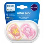 پستانک الترا ایر 6-18 ماه اونت مدل ستاره و وال صورتی Philips Avent - تصویر 2