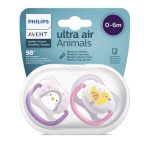 پستانک الترا ایر اونت 0-6 ماه مدل جوجه و پنگوئن صورتی Philips Avent - تصویر 3